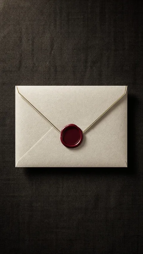 Mayfair digital wedding invitation, the envelope as guests first see it on their phone