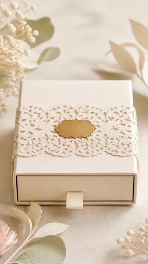 Pressed digital wedding invitation, the envelope as guests first see it on their phone