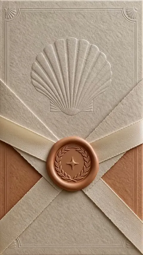 Waterside wedding invitations, the envelope as guests first see it